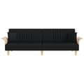 Miniatyrbillede 4 af 11: vidaXL sovesofa med armlæn stof sort