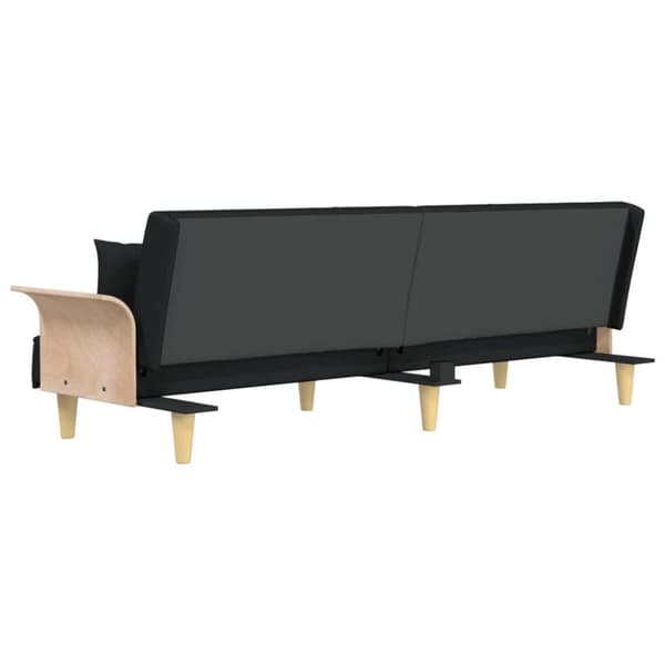 vidaXL sovesofa med armlæn stof sort