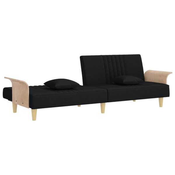vidaXL sovesofa med armlæn stof sort