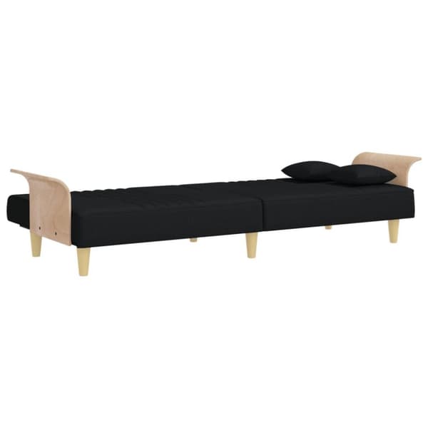 vidaXL sovesofa med armlæn stof sort