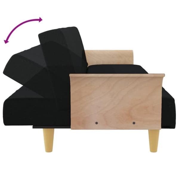 vidaXL sovesofa med armlæn stof sort