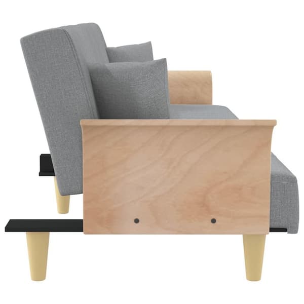vidaXL Bäddsoffa med armstöd ljusgrå tyg