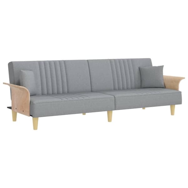 vidaXL Bäddsoffa med armstöd ljusgrå tyg