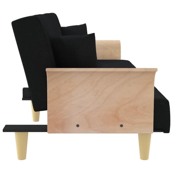 vidaXL Bäddsoffa med armstöd svart tyg