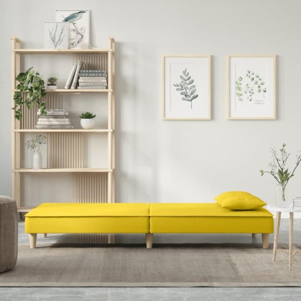 vidaXL Bäddsoffa ljusgul tyg