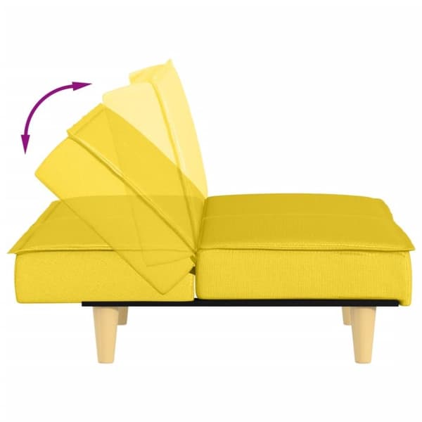 vidaXL Bäddsoffa ljusgul tyg