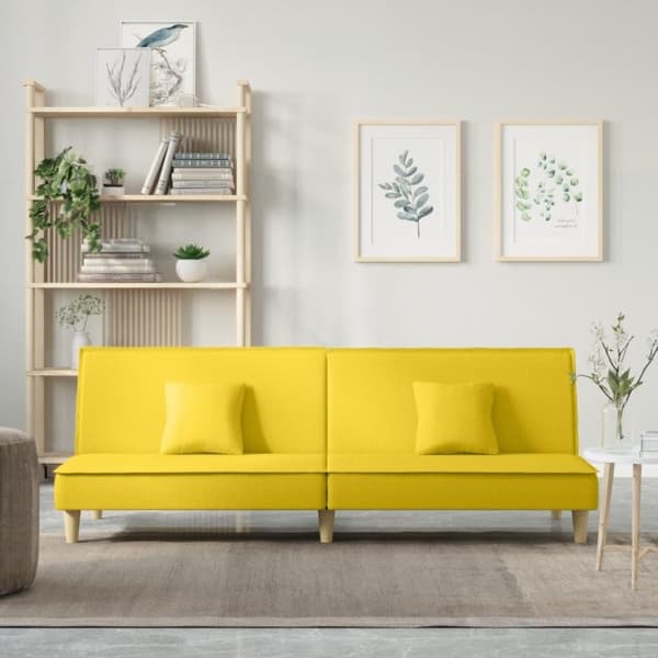 vidaXL Bäddsoffa ljusgul tyg