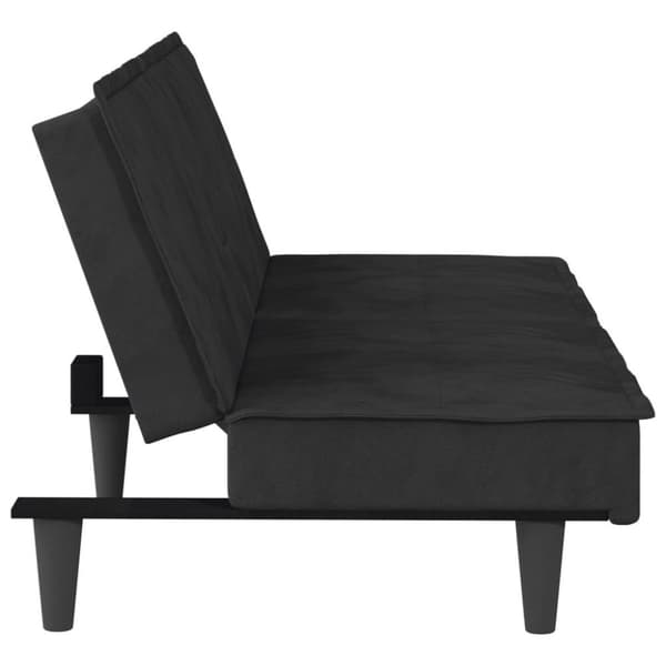 vidaXL Bäddsoffa med mugghållare svart sammet