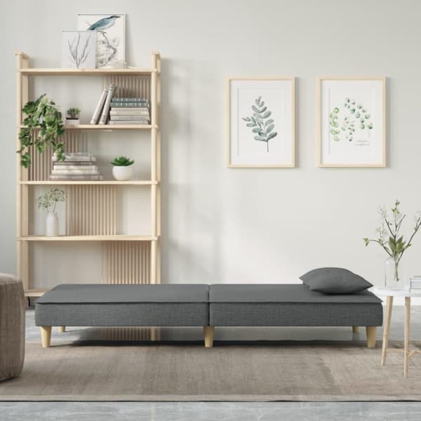 vidaXL Bäddsoffa mörkgrå tyg