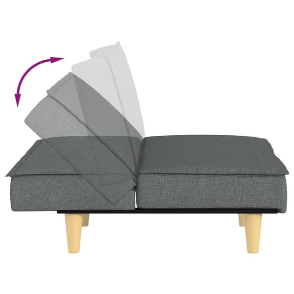 vidaXL Bäddsoffa mörkgrå tyg
