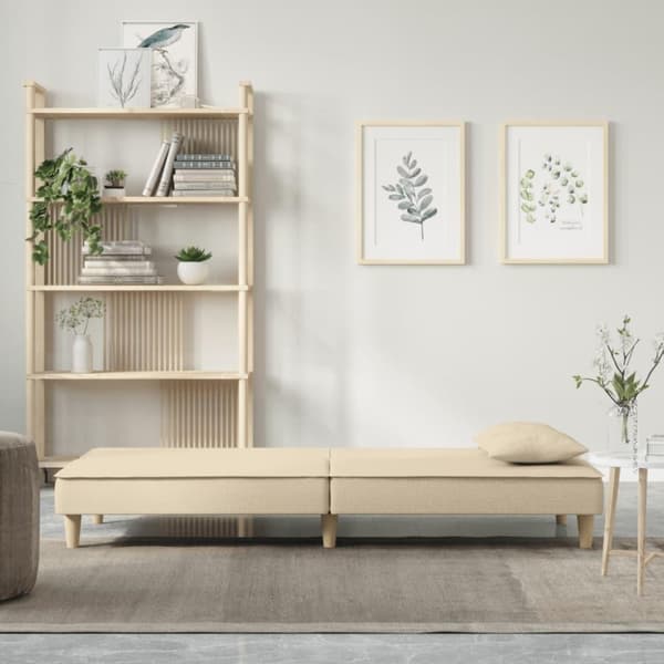 vidaXL Bäddsoffa gräddvit tyg