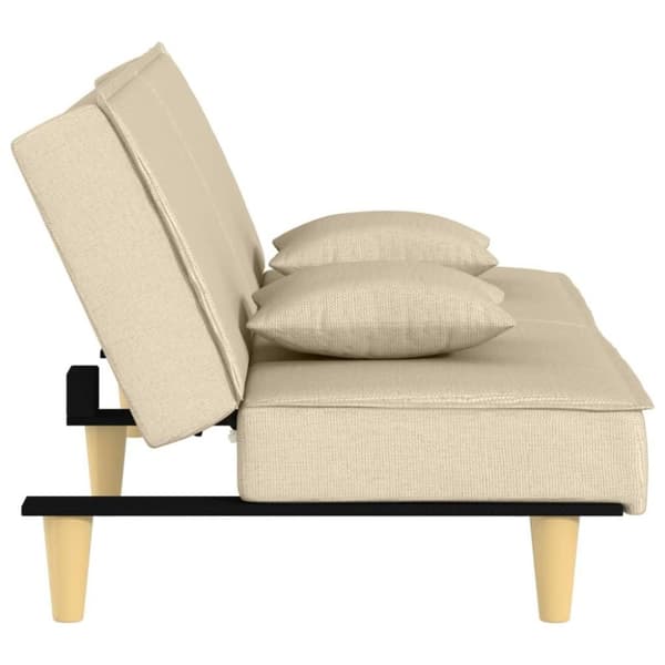vidaXL Bäddsoffa gräddvit tyg