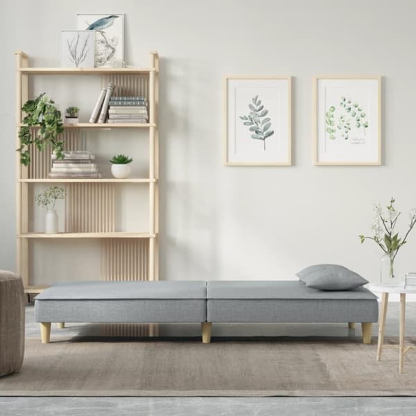 vidaXL Bäddsoffa ljusgrå tyg