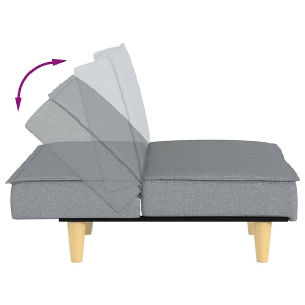 vidaXL Bäddsoffa ljusgrå tyg