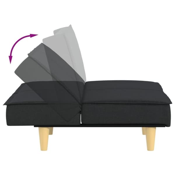 vidaXL Bäddsoffa svart tyg