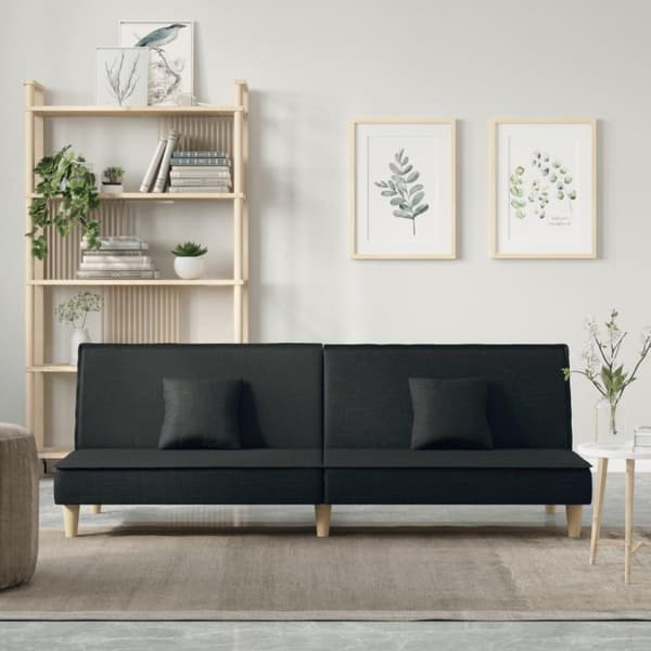 vidaXL Bäddsoffa svart tyg