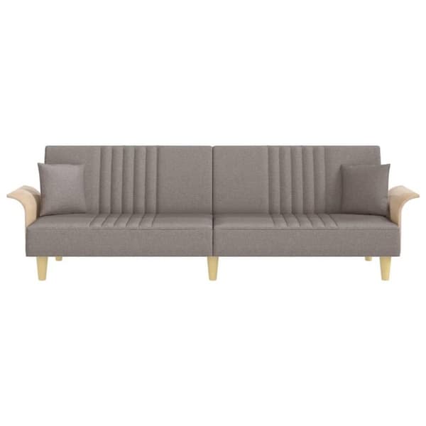 vidaXL Bäddsoffa med armstöd taupe tyg