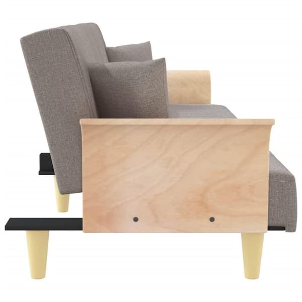 vidaXL Bäddsoffa med armstöd taupe tyg
