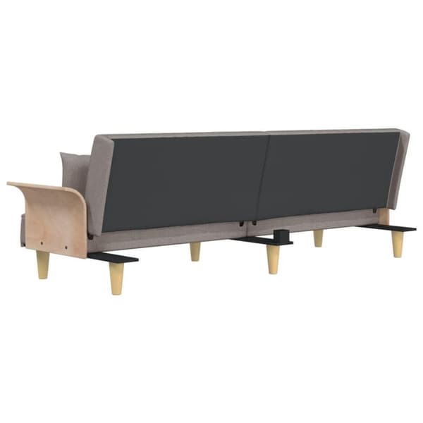 vidaXL Bäddsoffa med armstöd taupe tyg