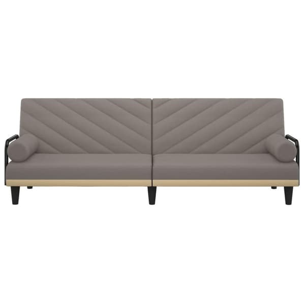 vidaXL Bäddsoffa med armstöd taupe tyg