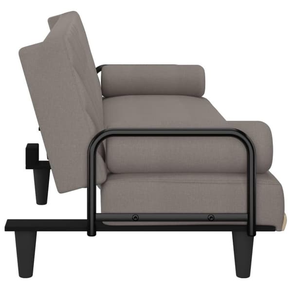 vidaXL Bäddsoffa med armstöd taupe tyg