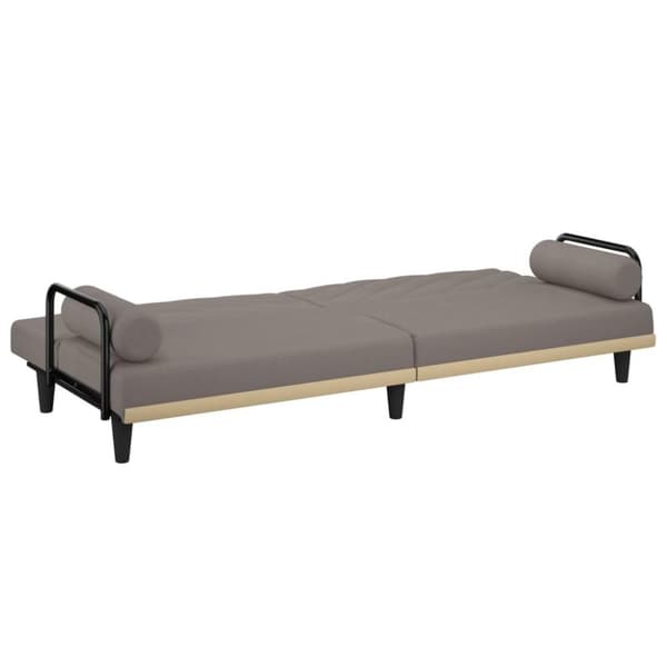 vidaXL Bäddsoffa med armstöd taupe tyg