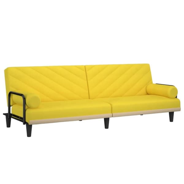 vidaXL Bäddsoffa med armstöd ljusgul tyg