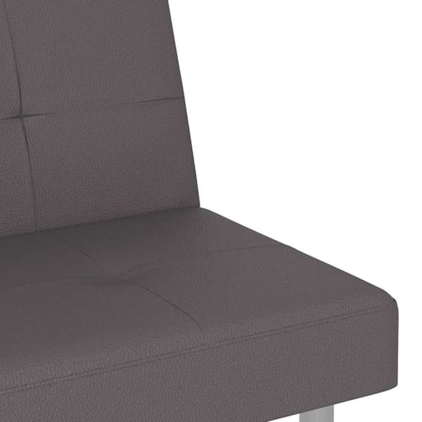 vidaXL Bäddsoffa med mugghållare grå konstläder