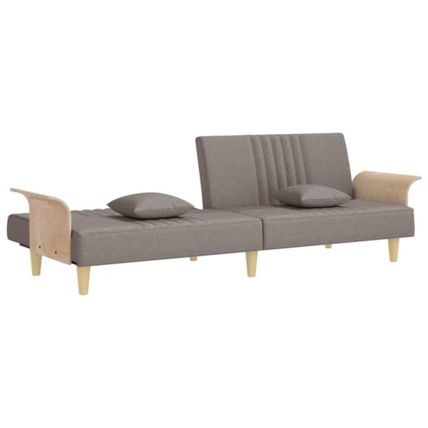 vidaXL sovesofa med armlæn stof gråbrun