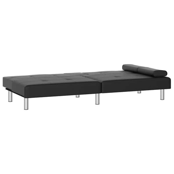 vidaXL sovesofa med kopholdere kunstlæder sort