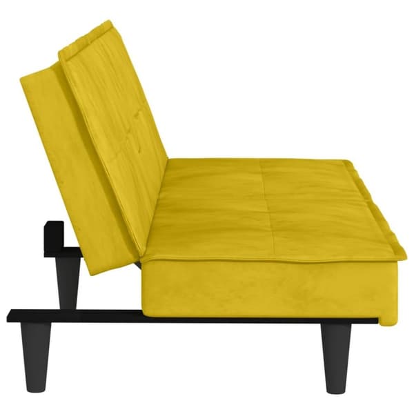 vidaXL sovesofa med kopholdere velour gul