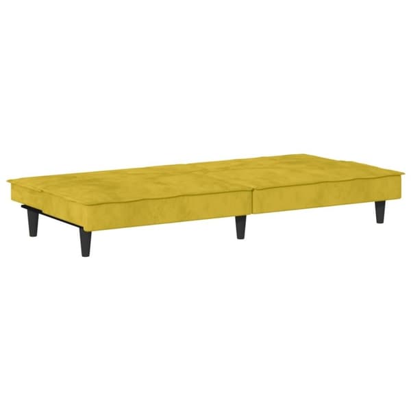 vidaXL sovesofa med kopholdere velour gul