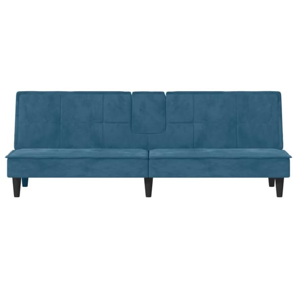 vidaXL sovesofa med kopholdere velour blå