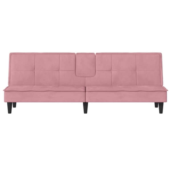 vidaXL sovesofa med kopholdere velour lyserød
