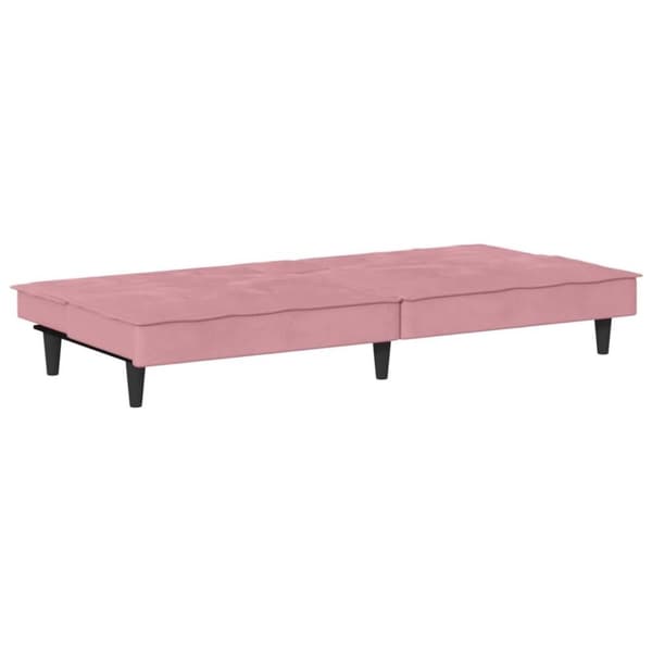 vidaXL sovesofa med kopholdere velour lyserød