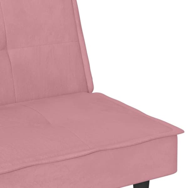 vidaXL sovesofa med kopholdere velour lyserød