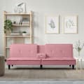 Miniatyrbillede 2 af 11: vidaXL sovesofa med kopholdere velour lyserød
