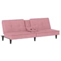 Miniatyrbillede 1 af 11: vidaXL sovesofa med kopholdere velour lyserød