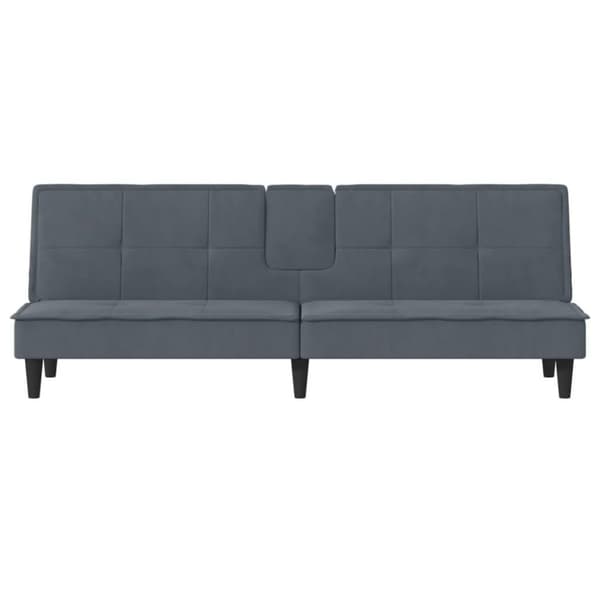 vidaXL sovesofa med kopholdere velour mørkegrå