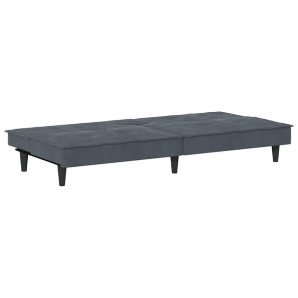 vidaXL sovesofa med kopholdere velour mørkegrå