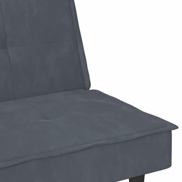 vidaXL sovesofa med kopholdere velour mørkegrå