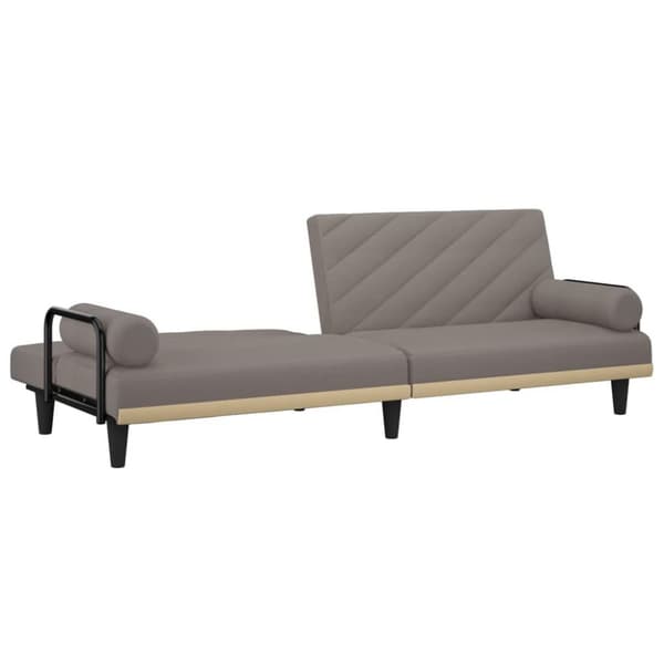 vidaXL sovesofa med armlæn stof gråbrun