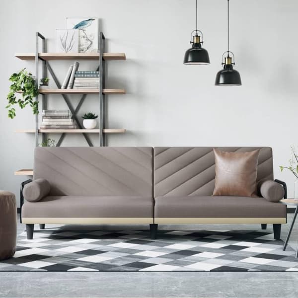 vidaXL sovesofa med armlæn stof gråbrun