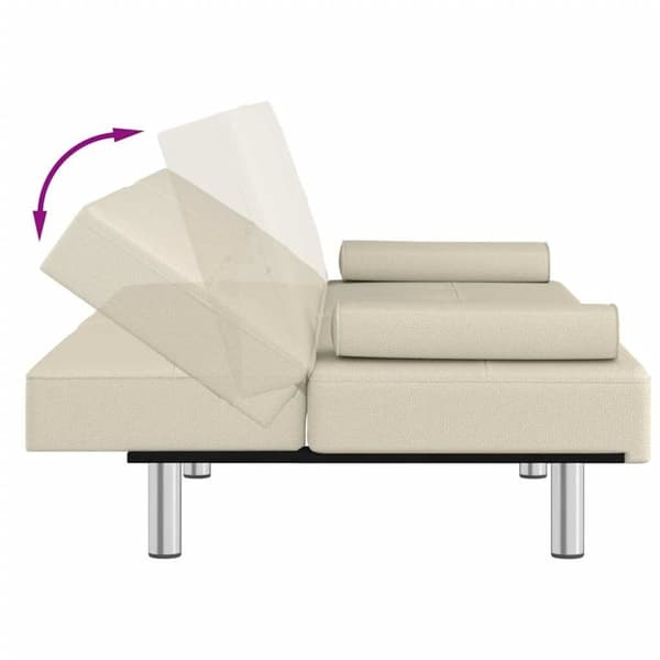 vidaXL sovesofa med kopholdere kunstlæder cremefarvet
