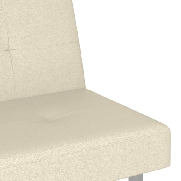 vidaXL sovesofa med kopholdere kunstlæder cremefarvet