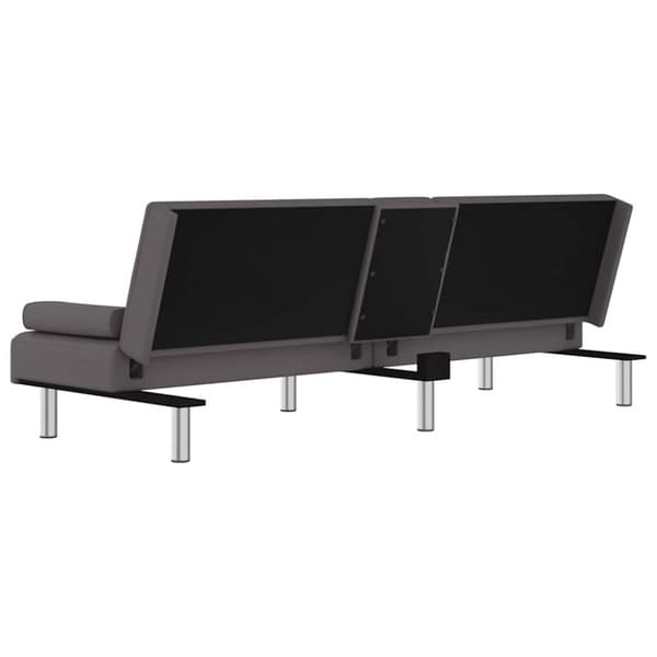 vidaXL sovesofa med kopholdere kunstlæder grå