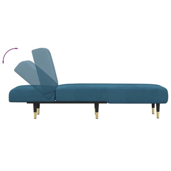 vidaXL chaiselong velour blå