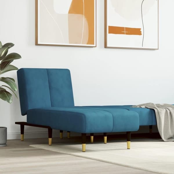 vidaXL chaiselong velour blå