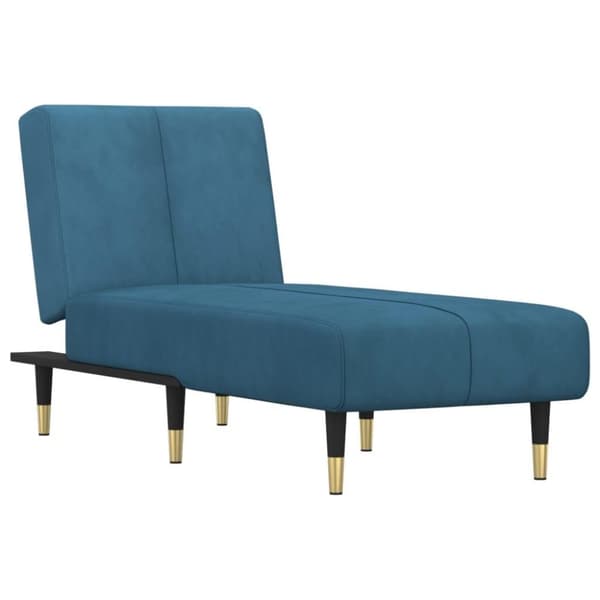 vidaXL chaiselong velour blå