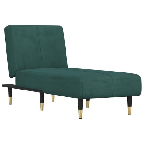 vidaXL chaiselong velour mørkegrøn